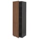 METOD High cabinet with shelves, black Enköping/brown walnut effect, 60x60x200 cm