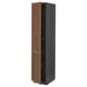 METOD High cabinet with shelves, black Enköping/brown walnut effect, 40x60x200 cm