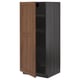 METOD High cabinet with shelves, black Enköping/brown walnut effect, 60x60x140 cm