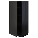 METOD High cabinet with shelves, black/Nickebo matt anthracite, 60x60x140 cm
