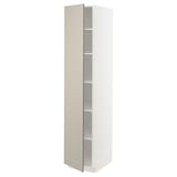METOD High cabinet with shelves, white/Stensund beige, 40x60x200 cm