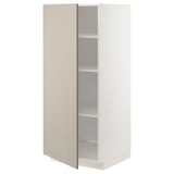 METOD High cabinet with shelves, white/Stensund beige, 60x60x140 cm
