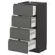 METOD / MAXIMERA Base cab 4 frnts/4 drawers, black/Voxtorp dark grey, 40x37 cm
