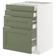METOD / MAXIMERA Base cab 4 frnts/4 drawers, white/Axstad grey-green, 60x60 cm