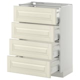 METOD / MAXIMERA Base cab 4 frnts/4 drawers, white/Bodbyn off-white, 60x37 cm