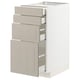METOD / MAXIMERA Base cab 4 frnts/4 drawers, white/Stensund beige, 40x60 cm