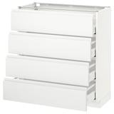 METOD / MAXIMERA Base cab 4 frnts/4 drawers, white/Voxtorp matt white, 80x37 cm
