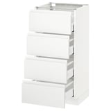 METOD / MAXIMERA Base cab 4 frnts/4 drawers, white/Voxtorp matt white, 40x37 cm