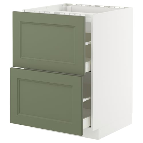 METOD kitchen unit in green with two drawers, sleek design, modern look.