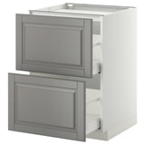 METOD / MAXIMERA Base cab f hob/2 fronts/2 drawers, white/Bodbyn grey, 60x60 cm