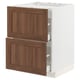 METOD / MAXIMERA Base cab f hob/2 fronts/2 drawers, white Enköping/brown walnut effect, 60x60 cm