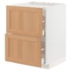 METOD / MAXIMERA Base cab f hob/2 fronts/2 drawers, white/Vedhamn oak, 60x60 cm