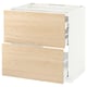 METOD / MAXIMERA Base cab f hob/2 fronts/3 drawers, white/Askersund light ash effect, 80x60 cm
