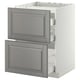 METOD / MAXIMERA Base cab f hob/2 fronts/3 drawers, white/Bodbyn grey, 60x60 cm