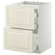 METOD / MAXIMERA Base cab f hob/2 fronts/3 drawers, white/Bodbyn off-white, 60x60 cm