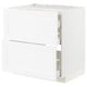 White METOD kitchen cabinet with pull-out drawers, smooth finish.