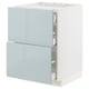 METOD / MAXIMERA Base cab f hob/2 fronts/3 drawers, white/Kallarp light grey-blue, 60x60 cm