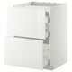 METOD / MAXIMERA Base cab f hob/2 fronts/3 drawers, white/Ringhult white, 60x60 cm