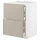 METOD / MAXIMERA Base cab f hob/2 fronts/3 drawers, white/Stensund beige, 60x60 cm