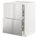 METOD / MAXIMERA Base cab f hob/2 fronts/3 drawers, white/Vårsta stainless steel, 60x60 cm