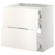 METOD / MAXIMERA Base cab f hob/2 fronts/3 drawers, white/Veddinge white, 80x60 cm