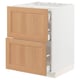 METOD / MAXIMERA Base cab f hob/2 fronts/3 drawers, white/Vedhamn oak, 60x60 cm