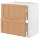 METOD / MAXIMERA Base cab f hob/2 fronts/3 drawers, white/Vedhamn oak, 80x60 cm