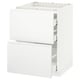 METOD / MAXIMERA Base cab f hob/2 fronts/3 drawers, white/Voxtorp matt white, 60x60 cm