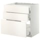 METOD / MAXIMERA Base cab f hob/3 fronts/3 drawers, white/Veddinge white, 80x60 cm