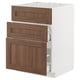 METOD / MAXIMERA Base cab f hob/int extractor w drw, white Enköping/brown walnut effect, 60x60 cm