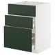 METOD / MAXIMERA Base cab f hob/int extractor w drw, white/Havstorp deep green, 60x60 cm