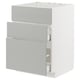 METOD / MAXIMERA Base cab f hob/int extractor w drw, white/Havstorp light grey, 60x60 cm