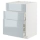 METOD / MAXIMERA Base cab f hob/int extractor w drw, white/Kallarp light grey-blue, 60x60 cm