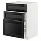 METOD / MAXIMERA Base cab f hob/int extractor w drw, white/Lerhyttan black stained, 60x60 cm
