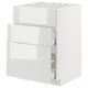 METOD / MAXIMERA Base cab f hob/int extractor w drw, white/Ringhult light grey, 60x60 cm