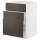 METOD / MAXIMERA Base cab f hob/int extractor w drw, white/Sinarp brown, 60x60 cm