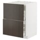 METOD / MAXIMERA Base cab f hob/int extractor w drw, white/Sinarp brown, 60x60 cm