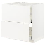 METOD / MAXIMERA Base cab f hob/int extractor w drw, white/Veddinge white, 80x60 cm