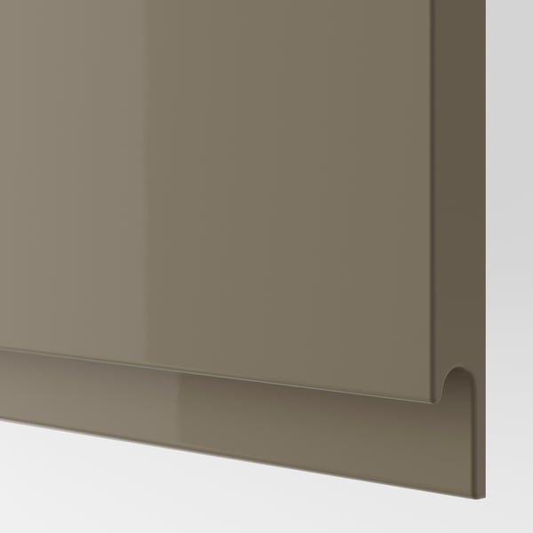 METOD / MAXIMERA Base cab f hob/int extractor w drw, white/Voxtorp high-gloss dark grey-brown, 80x60 cm