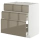 METOD / MAXIMERA Base cab f hob/int extractor w drw, white/Voxtorp high-gloss dark grey-brown, 80x60 cm