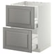 METOD / MAXIMERA Base cab f sink+2 fronts/2 drawers, white/Bodbyn grey, 60x60 cm
