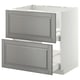 METOD / MAXIMERA Base cab f sink+2 fronts/2 drawers, white/Bodbyn grey, 80x60 cm