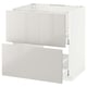 METOD / MAXIMERA Base cab f sink+2 fronts/2 drawers, white/Ringhult light grey, 80x60 cm
