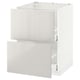 METOD / MAXIMERA Base cab f sink+2 fronts/2 drawers, white/Ringhult light grey, 60x60 cm