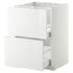 METOD / MAXIMERA Base cab f sink+2 fronts/2 drawers, white/Ringhult white, 60x60 cm