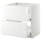 METOD / MAXIMERA Base cab f sink+2 fronts/2 drawers, white/Ringhult white, 80x60 cm