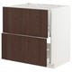 METOD / MAXIMERA Base cab f sink+2 fronts/2 drawers, white/Sinarp brown, 80x60 cm
