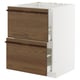 METOD / MAXIMERA Base cab f sink+2 fronts/2 drawers, white/Stensta dark brown ash veneer, 60x60 cm