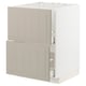 METOD / MAXIMERA Base cab f sink+2 fronts/2 drawers, white/Stensund beige, 60x60 cm