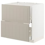 METOD / MAXIMERA Base cab f sink+2 fronts/2 drawers, white/Stensund beige, 80x60 cm
